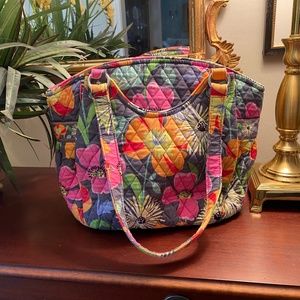Vera Bradley Pink and Orange Floral Spring Zipper Purse